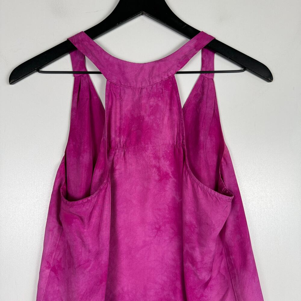 Graham & Spencer 100% Silk Tank Top Pink Tie Dye - S - Picture 6 of 8